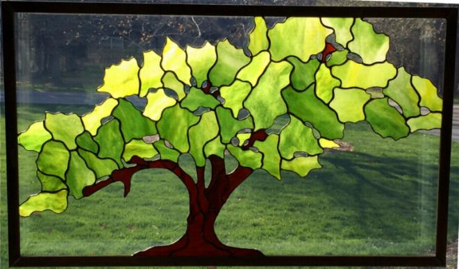Tree of Life Stained Glass Panel Fabricated by Jack Driscoll
