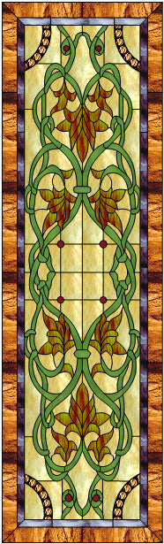 Free Monthly Stained Glass Pattern Feb/March 2020 - "Victorian Cabinet"  11" x 37"