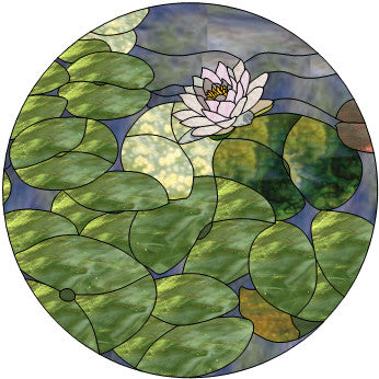 Free Monthly Stained Glass Pattern April 2019 "Water Lily and Pads" - It's Spring!