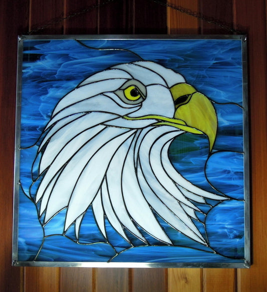 Paned Expressions Stained Glass Pattern Eagle Design Fabricated by Windows of the West in Canada