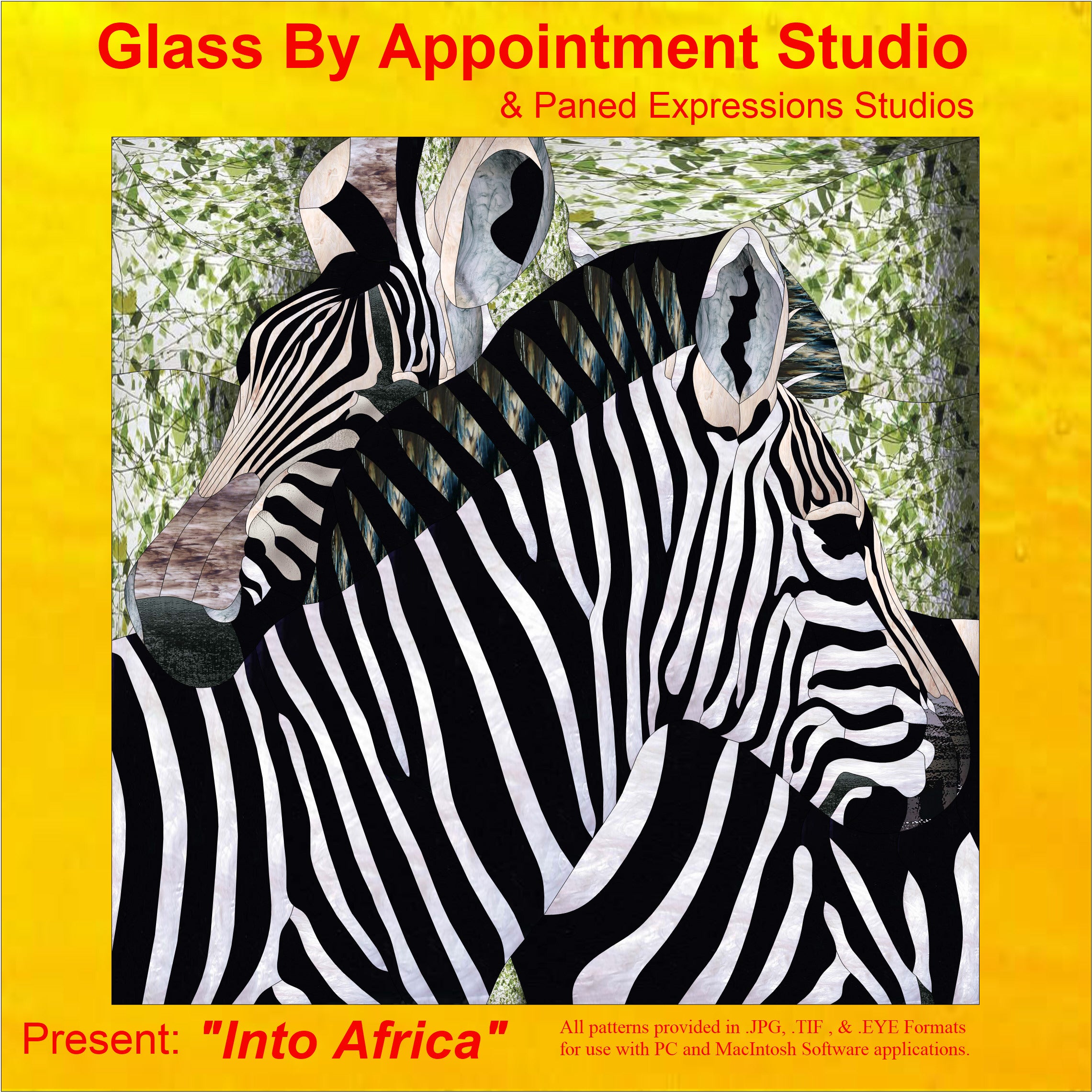 Africa Stained Glass Patterns, 80+ Stained Glass Designs on CD – Paned ...
