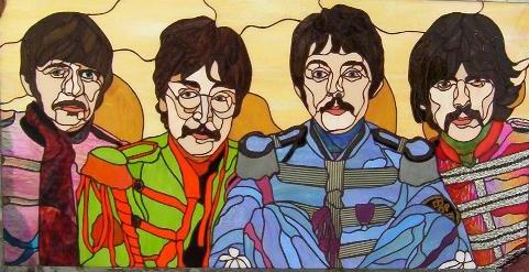 stained glass Sgt. Pepper