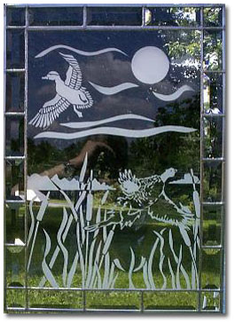 Etched Glass with Bevel border