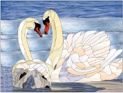 Stained Glass Pattern-Swans