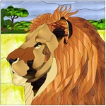 Stained Glass Pattern-Lion Male