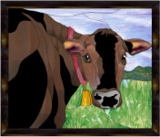 Stained Glass Pattern-Cow