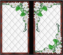 Stained Glass Cabinet Door Pattern Daisy Extravaganza