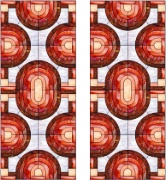Stained Glass Cabinet Door Pattern Layered Ovals