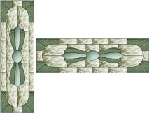 Stained Glass Cabinet Door Pattern Upright Propeller