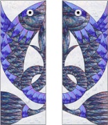 Stained Glass Cabinet Door Pattern Fish