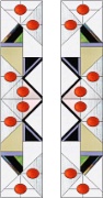 Stained Glass Cabinet Door Pattern Ovals & Triangles Abstract