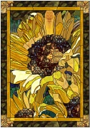 stained glass single sunflower