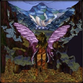 Stained Glass Pattern Mountain Fairy