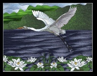 Stained Glass Pattern Egret - Lighter Than Air