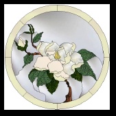 Stained Glass Pattern Magnolia Blossom