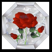 Stained Glass Pattern Rose Octagon