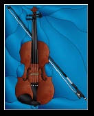 Stained Glass Pattern Violin & Bow