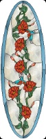 Stained Glass Pattern Oval Floral Door Panel