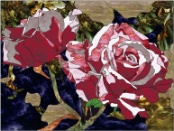 stained glass pattern Rose Duet