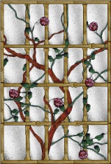 stained glass pattern Rugosa Roses