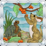 Stained Glass Pattern Picking Berries