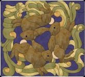 Stained Glass Pattern Antique Rabbits