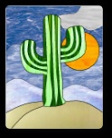 Stained Glass Pattern Cactus & Sun