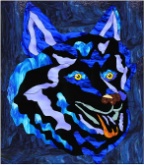 Stained Glass Pattern Wondrous Wolf