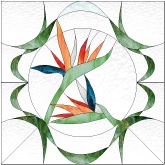 Stained Glass Pattern Birds of Paradise