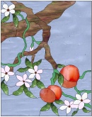 Stained Glass Pattern Cherry Bough