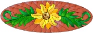 Stained Glass Pattern Sunflower Oval