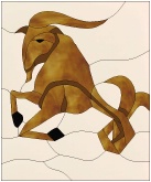 Stained Glass Pattern Capricorn
