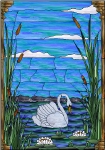 Stained Glass Pattern Traditional Swan Panel