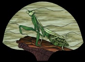 Stained Glass Pattern Fan Lamp Praying Mantis