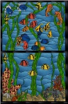 Stained Glass Pattern Something Fishy Double Hung Window