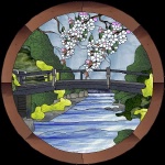 Stained Glass Pattern Country Bridge