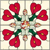 Stained Glass Pattern Anthurium Kaleidoscope