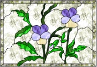 Stained Glass Pattern Wildflower-Heart's Ease