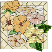 Stained Glass Pattern High On Hibiscus