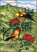 Stained Glass Pattern Liwi Birds