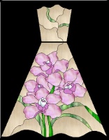 Stained Glass Pattern Orchid Lamp
