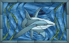 Stained Glass Pattern Great White Shark