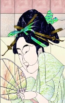 Stained Glass Pattern Courtesan After Bath