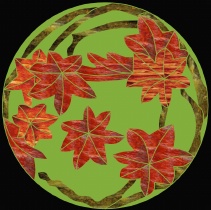 Stained Glass Pattern Mosaic Maple Leaf