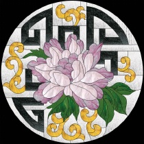Stained Glass Pattern Peony Fretwork