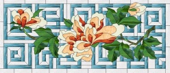 Stained Glass Pattern Fretwork Transom