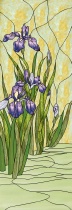 Stained Glass Pattern Water Iris