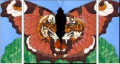Stained Glass Pattern Tiger Butterfly