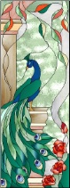 Stained Glass Pattern Peacock Door