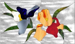 Stained Glass Pattern Orchids